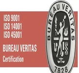 ISO 9001, ISO 14001 and ISO 45001, certified by Bureau Veritas